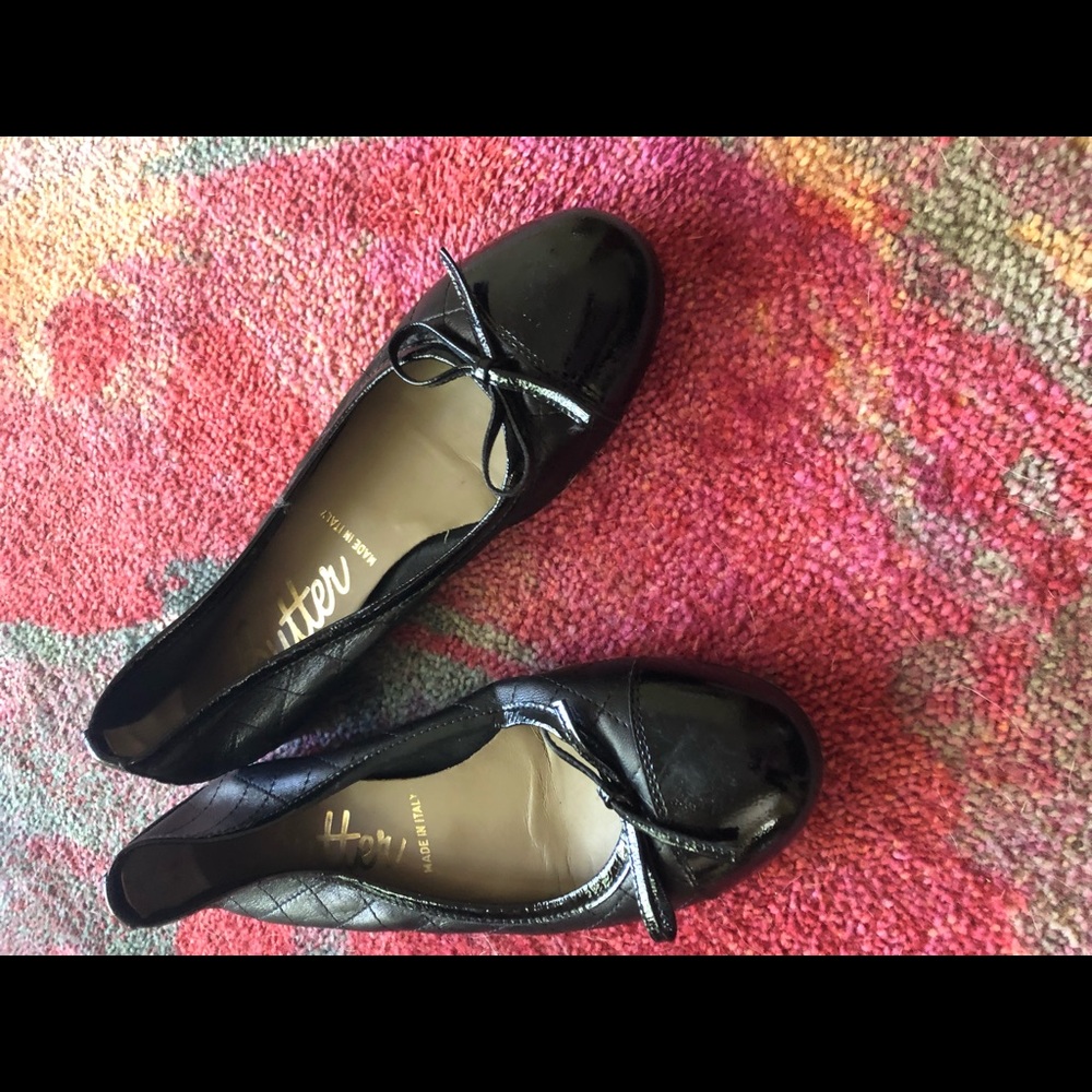 Black leather flat shoes from Butter in size 7.5